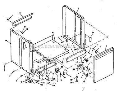 23" Cabinet Diagram and Parts List for 113198210  Craftsman Chop Saw