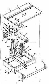 Unit Diagram and Parts List for 113198250  Craftsman Chop Saw