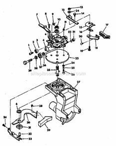 Yoke Assembly Diagram and Parts List for 113198250  Craftsman Chop Saw