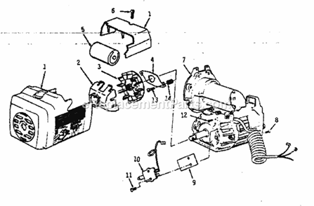 Motor 75128 Diagram and Parts List for 113198250  Craftsman Chop Saw