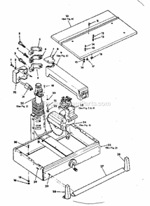 Unit Diagram and Parts List for 113198251  Craftsman Chop Saw