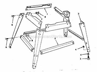 Leg Set (Model 113.198251... Diagram and Parts List for 113198251  Craftsman Chop Saw