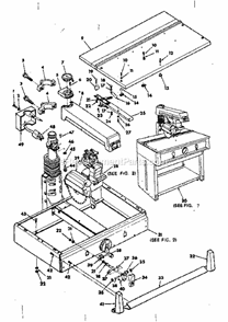 Unit Diagram and Parts List for 113198311  Craftsman Chop Saw