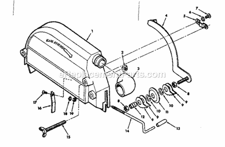 Guard Assembly Diagram and Parts List for 113198311  Craftsman Chop Saw