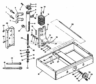 Figure 2-Base And Column ... Diagram and Parts List for 113198510  Craftsman Chop Saw