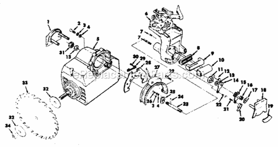 Page C Diagram and Parts List for 113198610  Craftsman Chop Saw