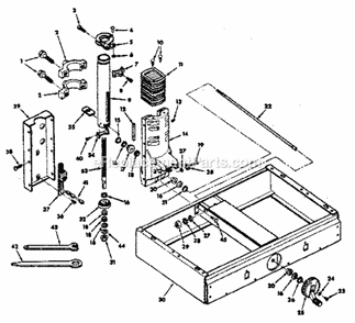 Page B Diagram and Parts List for 113198611  Craftsman Chop Saw