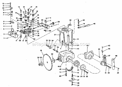 Yoke Assembly Diagram and Parts List for 113199200  Craftsman Chop Saw