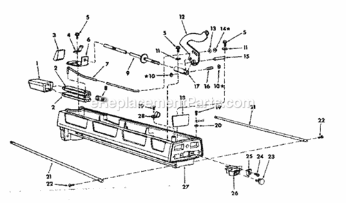 Arm Assembly Diagram and Parts List for 113199200  Craftsman Chop Saw