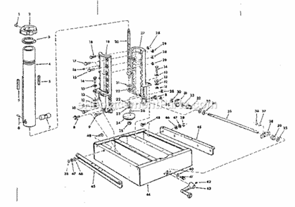 Base Assembly Diagram and Parts List for 113199410  Craftsman Chop Saw