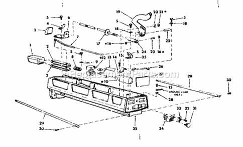 Arm Assembly Diagram and Parts List for 113199410  Craftsman Chop Saw