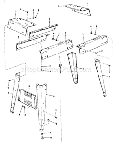 Leg Set Diagram and Parts List for 113206801  Craftsman Planer Jointer