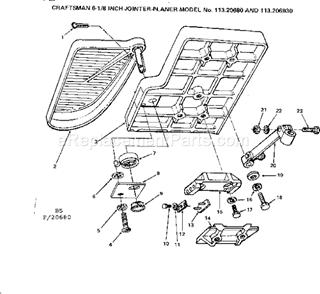 8 Inch Jointer Planer/Inf... Diagram and Parts List for 11320680  Craftsman Planer Jointer