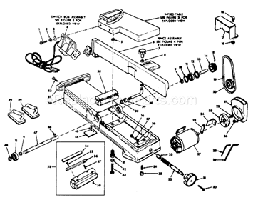Bed Assembly Diagram and Parts List for 113206891  Craftsman Planer Jointer