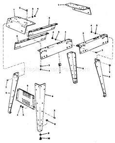 Figure 2 - Legs Parts Diagram and Parts List for 113206891  Craftsman Planer Jointer
