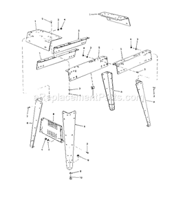 Legs Diagram and Parts List for 113206933  Craftsman Planer Jointer
