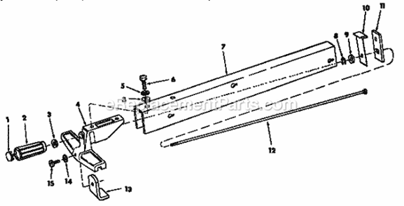 Fence Assembly Diagram and Parts List for 113221720  Craftsman Table Saw
