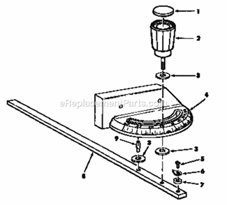 Miter Gauge Assembly Diagram and Parts List for 113221720  Craftsman Table Saw