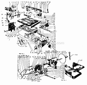 Unit Diagram and Parts List for 11322401  Craftsman Table Saw
