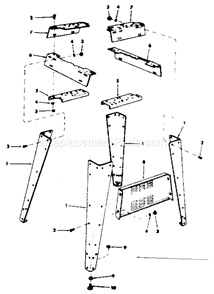 Leg Set Diagram and Parts List for 113225900  Craftsman Belt or Drum Sander
