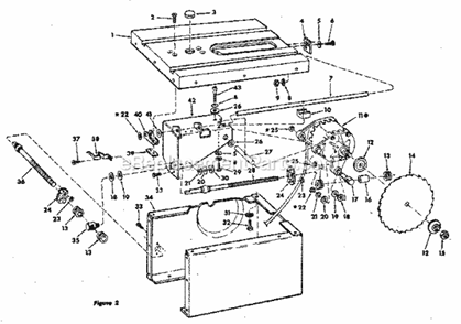 Page B Diagram and Parts List for 113226680  Craftsman Table Saw
