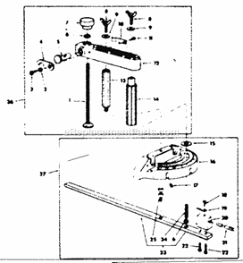 Miter Gauge And Hold Down Diagram and Parts List for 113226830  Craftsman Table Saw