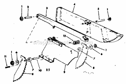 Guard Assembly Diagram and Parts List for 113226830  Craftsman Table Saw