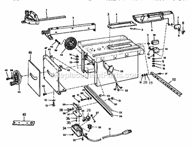 Unit Diagram and Parts List for 113226880  Craftsman Table Saw