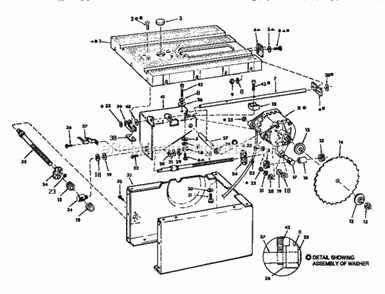 Motor Assembly Diagram and Parts List for 113226880  Craftsman Table Saw