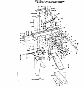 Unit Diagram and Parts List for 113229670  Craftsman Band Saw