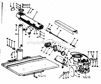 Unit Diagram and Parts List for 11323110  Craftsman Chop Saw
