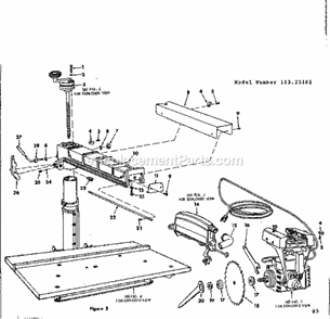 Unit Diagram and Parts List for 11323161  Craftsman Chop Saw