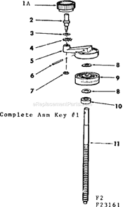 Radial Arm Cap Assembly Diagram and Parts List for 11323161  Craftsman Chop Saw