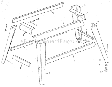 Figure 6 - Leg Set Assemb... Diagram and Parts List for 113232200  Craftsman Planer Jointer