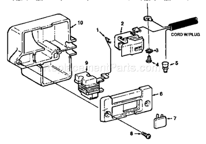 Switch Assembly Diagram and Parts List for 113232211  Craftsman Planer Jointer