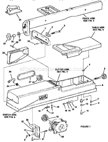 Repair Parts - Jointer-Pl... Diagram and Parts List for 113232212  Craftsman Planer Jointer