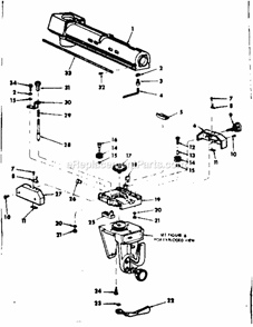 Radial Arm Assembly Diagram and Parts List for 11323300  Craftsman Chop Saw