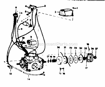 Motor Assembly 63494 Diagram and Parts List for 11323300  Craftsman Chop Saw