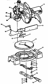 10" Compound Miter Saw Diagram and Parts List for 113234601  Craftsman Miter Saw