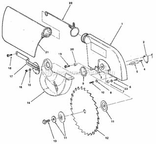 Figure 4. Blade & Blade G... Diagram and Parts List for 113234610  Craftsman Miter Saw