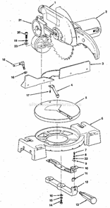 Unit Diagram and Parts List for 113234630  Craftsman Miter Saw