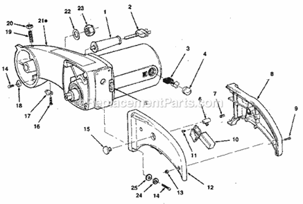 Arm And Motor Diagram and Parts List for 113234630  Craftsman Miter Saw