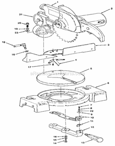 Figure 1 Diagram and Parts List for 113234640  Craftsman Miter Saw
