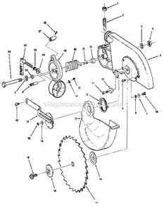 Figure 2 Diagram and Parts List for 113234680  Craftsman Miter Saw