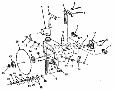 Figure 4 Diagram and Parts List for 113234700  Craftsman Chop Saw