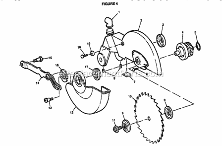 Blade And Blade Guard Ass... Diagram and Parts List for 113235100  Craftsman Miter Saw