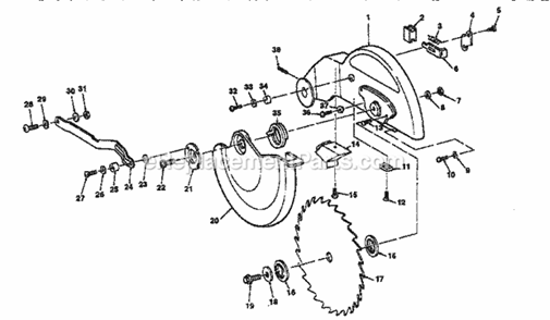 Figure 4 Diagram and Parts List for 113235140  Craftsman Miter Saw