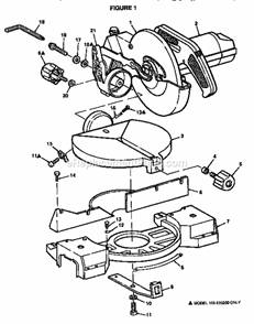 Table And Fence Parts Diagram and Parts List for 113235200  Craftsman Miter Saw