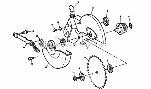 Figure 4 Diagram and Parts List for 113235220  Craftsman Miter Saw