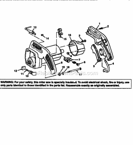 Page B Diagram and Parts List for 113235440  Craftsman Miter Saw